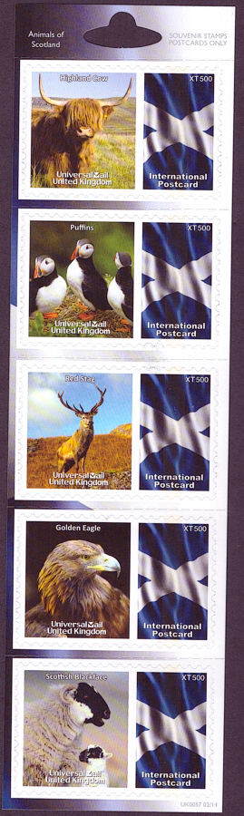 (image for) UK0057 Animals Of Scotland Universal Mail Stamps Dated: 02/14